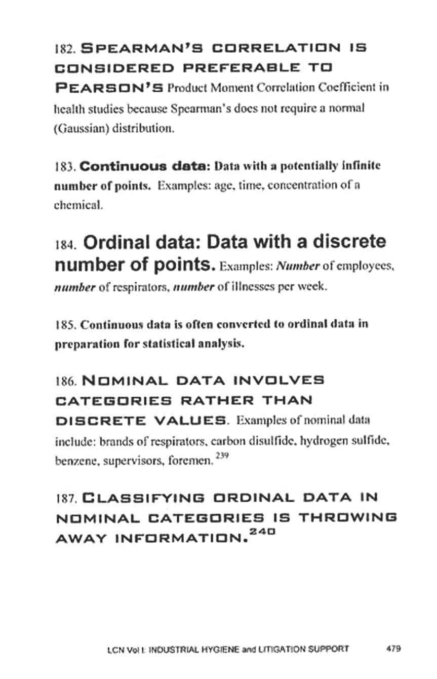 spearman's correlation